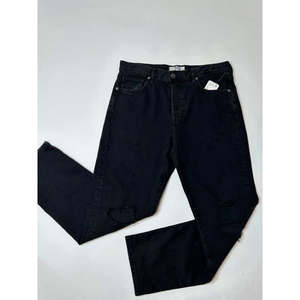 Free People High Rise Slouchy Bren Boyfriend Jeans Black size 29